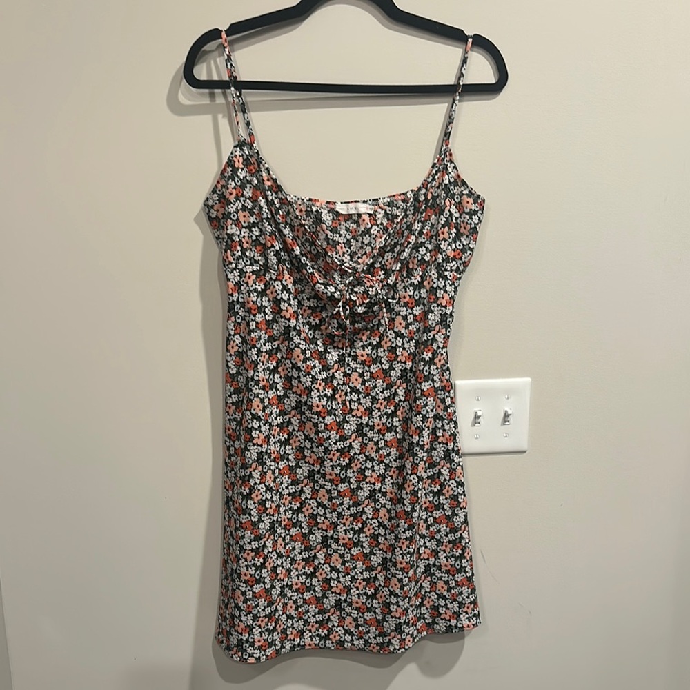 Lush Black and Pink Fitted Camisole Mini Dress